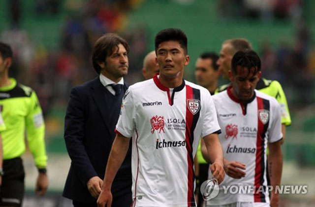 ▲ 이탈리아에서 활동 중인 북한 축구선수 한광성. 국내에서는 '인민 호날두'라고 부른다. ⓒ연합 EPA. 무단전재 및 재배포 금지.