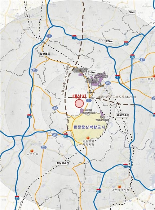 ▲ 세종 스마트시티 국가산업단지 조성 위치도.ⓒ세종시