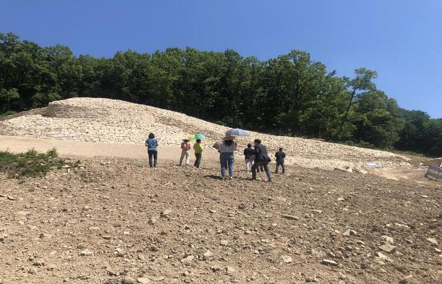 ▲ 경주시 명활성 정비공사 문화재 수리현장 모습.ⓒ경주시