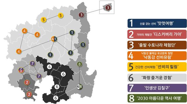 ▲ 시군 지자체 간 네트워크 테마여행 상품.ⓒ경북도