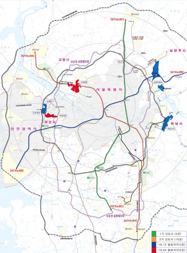 ▲ 3기 신도시로 추가 지정된 지역.ⓒ국토교통부