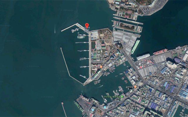 ▲ 인천해경 전용부두 위성사진. 이곳은 출입은 함부로 할 수 없지만 민간위성으로 확인할 방법은 있다. ⓒ구글맵 위성사진 캡쳐.