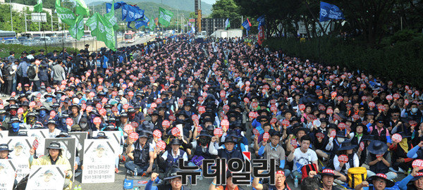 ▲ 민주노총 집회 장면.ⓒ뉴데일리