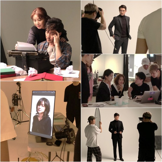 ▲ 연극 '미저리' 포스터 촬영 현장.ⓒ그룹에이트