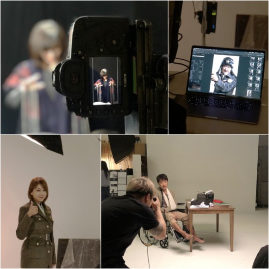 ▲ 연극 '미저리' 포스터 촬영 현장.ⓒ그룹에이트