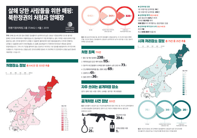 ▲ 전환기정의워킹그룹이 공개한 북한 정권의 공개처형 인포그래픽. ⓒ전환기정의워킹그룹 홈페이지.