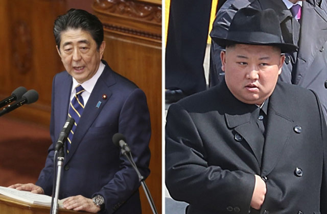▲ 아베 신조 일본 총리와 김정은. 아베 총리는 지난 5월부터 북한에 조건없는 대화를 촉구했다. ⓒ뉴시스. 무단전재 및 재배포 금지.