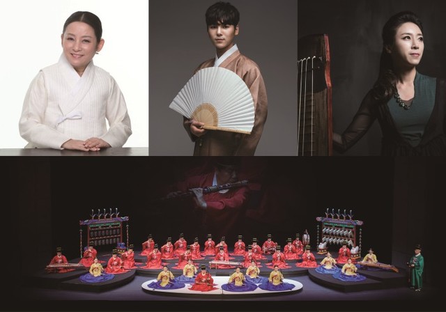 ▲ (왼쪽 위부터 시계방향으로) 명창 김영임, 소리꾼 김준수, 거문고연주자 허윤정, 국립국악원 정악단.ⓒ마포문화센터