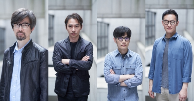 ▲ 왼쪽부터 안무가 정영두, 건축가 정이삭, 작곡가 카입, 영화감독 백종관.ⓒ두산아트센터