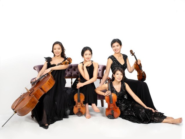 ▲ 왼쪽부터 벨루스 콰르텟 송인정(첼로), 고진영(제1바이올린), 이지선(비올라), 김정현(제2바이올린).ⓒ중구문화재단