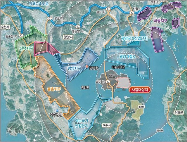 ▲ 자료사진. '광양항 묘도 항만 재개발' 위치도. ⓒ해양수산부