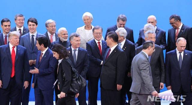▲ 지난해 11월 아르헨티나 부에노스아이레스에서 열린 G20 정상회의 당시 모습. ⓒ뉴시스 AP. 무단전재 및 재배포 금지.