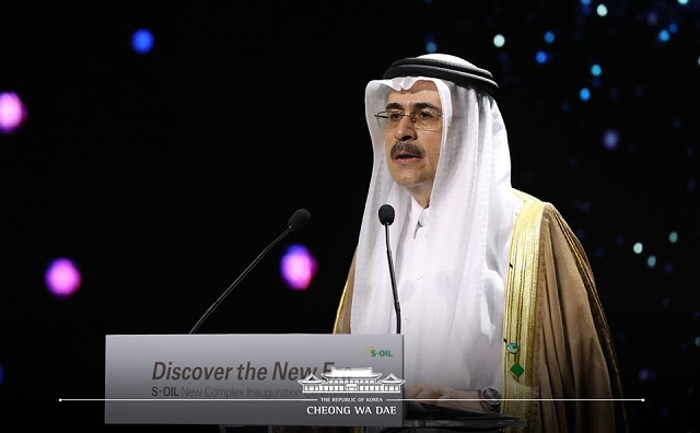 ▲ 아민 H. 나세르 아람코 사장ⓒ청와대 페이스북 공개 사진