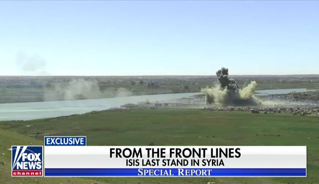 ▲ 폭스뉴스가 지난 1일(현지시간) 보도한, 미군의 시리아 알레포 공습 장면. ⓒ폭스뉴스 관련보도 화면캡쳐.