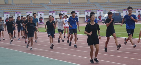 ▲ 지난해 육상국가대표후보 꿈나무와 청소년 선수단 훈련 모습.ⓒ보은군
