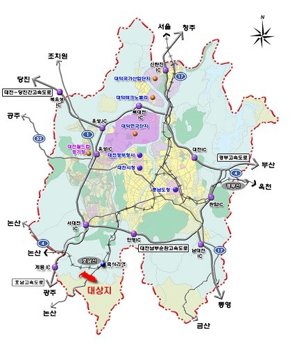 ▲ 대전 평촌일반산업단지 위치도.ⓒ대전시