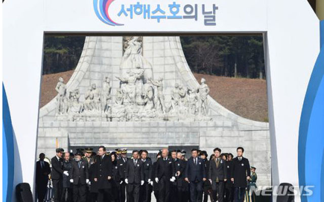 ▲ 지난 3월 22일 국립대전현충원에서 열린 '서해수호의 날' 기념식. 이 행사에서 추념하는 전사자들 대부분이 해군 2함대 소속으로 전사한 사람들이다. ⓒ뉴시스. 무단전재 및 재배포 금지.