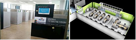 경북 1인 창조기업 비즈니스센터 배치도 및 조감도 모습.ⓒ경북TP