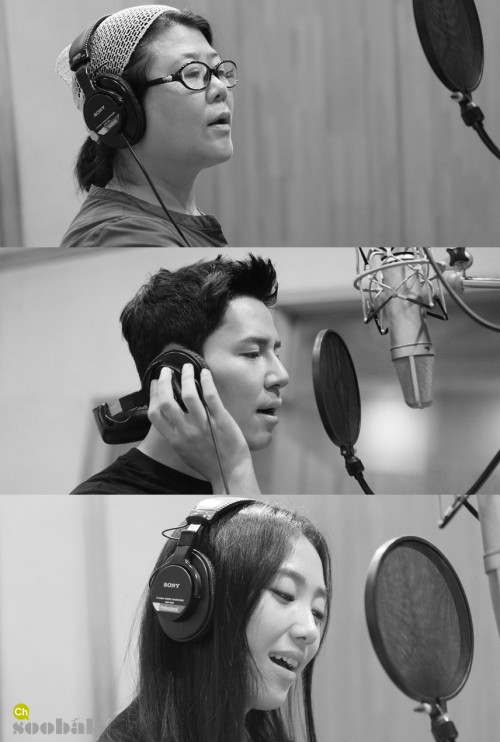 ▲ 창작뮤지컬 '빨래' OST 녹음 현장.ⓒ씨에이치수박