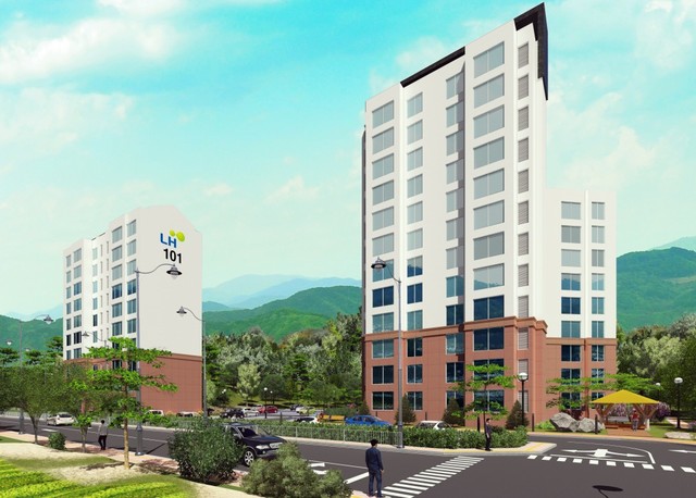 ▲ 횡성군 우천면 일원에 60세대 규모로 들어서는 공공임대아파트 조감도.ⓒ횡성군