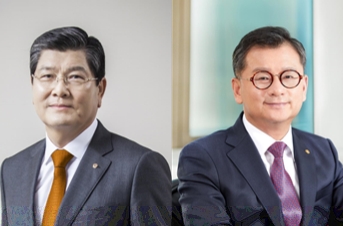 ▲ 왼쪽부터 차남규 대표이사 부회장, 여승주 대표이사 사장.ⓒ한화생명
