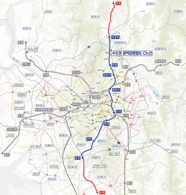 ▲ GTX-C라인 노선도. ⓒ국토교통부