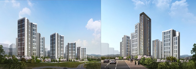 ▲ '일루미스테이트' 1·2단지 투시도. ⓒ현대건설