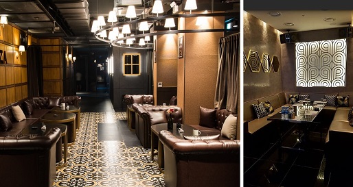 ▲ 룸 가라오케 '이OO'의 내부 로비 대기실 전경. 드라마 '매드독'의 촬영 장소로 추정되는 곳이다. 사진 우측은 '이OO'의 또 다른 룸 내부 모습. ⓒ뉴데일리