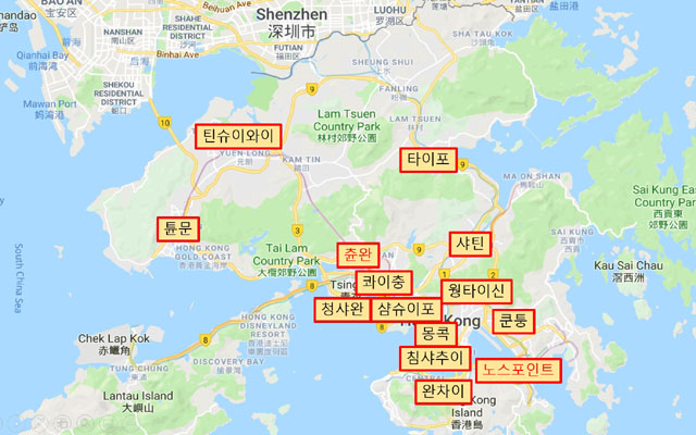 ▲ 5일 총파업 당시 시위 분포도. 검은 글씨는 시위대와 경찰, 빨간 글씨는 시위대와 폭력배가 충돌한 지역ⓒ허동혁