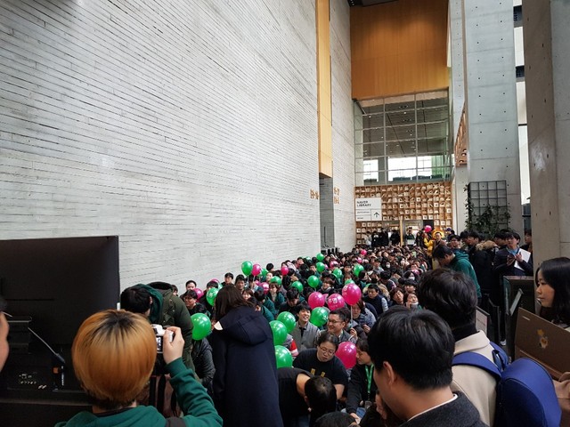 ▲ 네이버 노조는 지난 2월 20일 본사 1층 로비에서 노조 첫 쟁의행위를 진행했다.
ⓒ전상현 기자