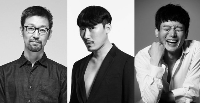 ▲ 왼쪽부터 안무가 정영두·김동규·김설진.ⓒLG아트센터