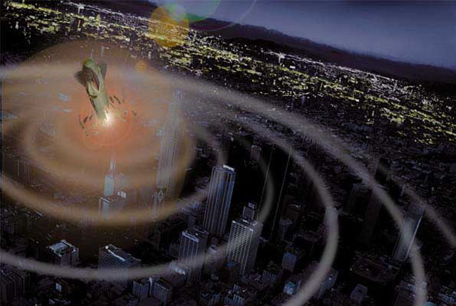 ▲ EMP 폭탄이 터졌을 때를 상상한 일러스트. ⓒ위키피디아 공개사진.