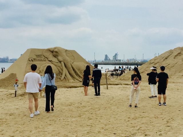 ▲ 영일대해수욕장의 모래조각 모습.ⓒ포항시