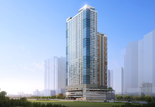 ▲ 23일 견본주택을 공개하고 본격적인 분양에 들어가는 ‘해링턴 플레이스 감삼’ 투시도.ⓒ효성중공업