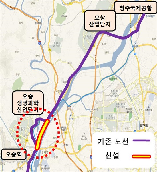 ▲ 오송~청주공항 연결도로 위치도.ⓒ행정중심복합도시건설청