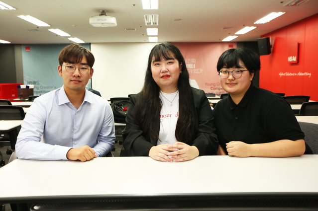 ▲ 정승헌, 김시연, 서하늘 학생ⓒHS애드