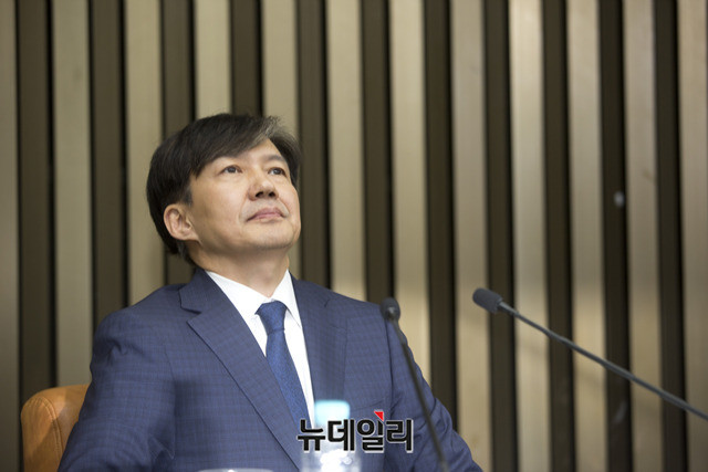 ▲ 지난 2일 국회에서 열린 기자간담회에 참석한 조국 법무부장관 후보자. ⓒ이종현 기자