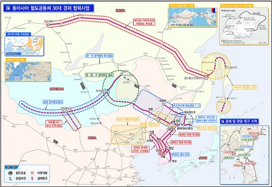 ▲ 동아시아철도공동체 30대 철도 연계 경협사업.ⓒ국토부