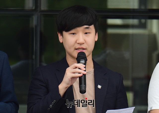▲ 발언하는 도정근 서울대 총학생회장.ⓒ뉴데일리DB
