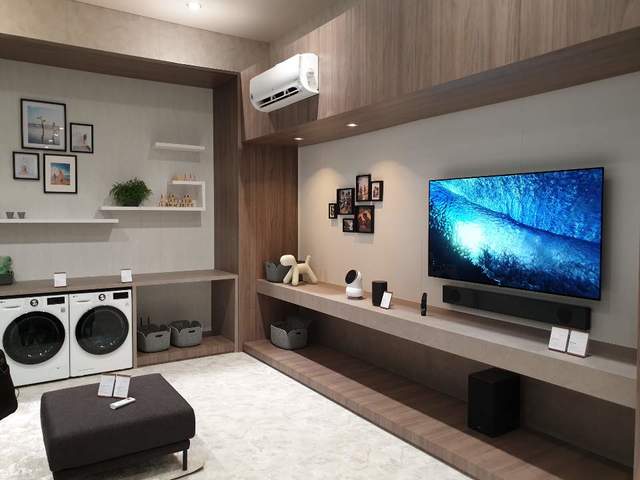 ▲ IFA 2019 LG전자 전시관에 설치된 'LG 씽큐홈' 중 '세탁라운지' 모습. ⓒ장소희 기자