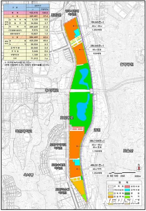 ▲ 갑천지구 친수구역 조성사업 토지이용계획도.ⓒ대전도시공사