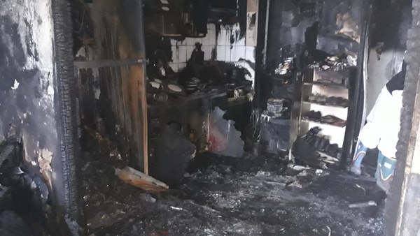 ▲ 충북 청주시 서원구 개신동 아파트 화재 현장.ⓒ청주서부소방서