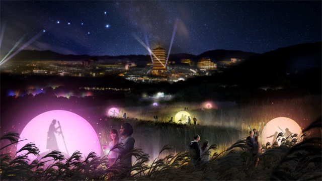 ▲ 전국 최초 맨발둘레길인 비움명상길 야간 풍경 예상도.ⓒ경주엑스포