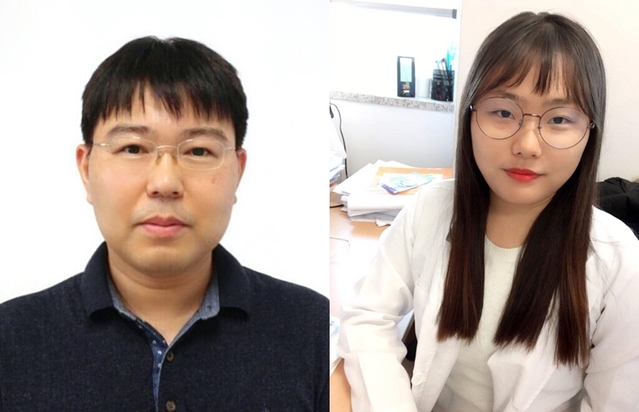 ▲ 서영호 계명대 의학과 교수(왼쪽)와 계명대 대학원 약품화학전공 최명아 학생.ⓒ계명대