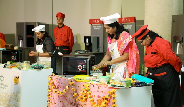 ▲ LG전자가 28일 인도 뉴델리 하야트호텔에서 'LG 요리 경연대회'를 개최했다. ⓒLG전자