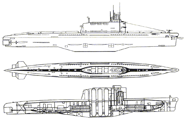 ▲ 북한이 고래(또는 신포)급을 개발하면서 모델로 삼은 골프급 잠수함. ⓒ밀리터리 커뮤니티 화면캡쳐.