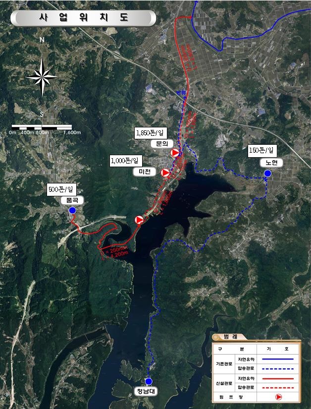 ▲ 대청호 품곡하수처리장 위치도.ⓒ청주시