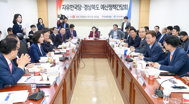 ▲ 경북도는 지난 16일 국회에서 ‘자유한국당-경상북도 예산정책간담회’를 개최하고 2020년 국비확보를 위한 막바지 총력전에 돌입했다.ⓒ경북도