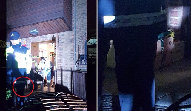 ▲ 지난 14일 오후 경찰이 경기도 성남시 수정구 소재 고(故) 설리의 자택에 들어가 현장 감식을 벌이고 있다. 현관문 앞에 택배 상자가 놓여져 있는 것을 볼 수 있다. ⓒ경기 성남=조광형 기자