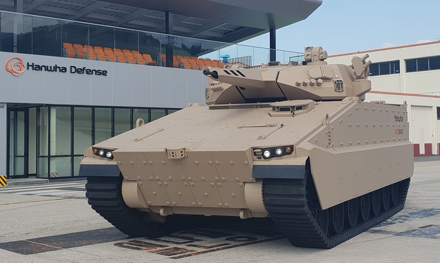 ▲ 레드백 장갑차 실물 사진.ⓒ한화디펜스